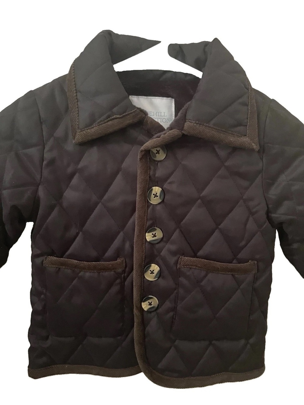 Edgehill Collection Boys Quilted Brown Barn Jacket Fleece Lining Size 2/3 NWT